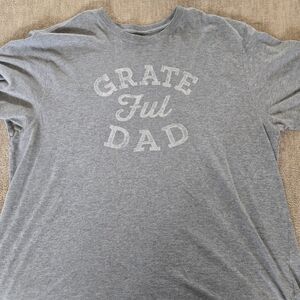 Life Is Good Gray Grateful Dad Tee